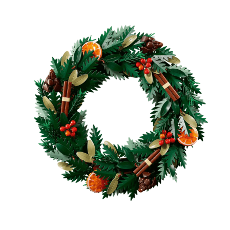  holiday wreath made of legos